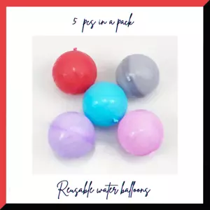 5 Pcs Reusable Water Balloons Quick Fill Self Sealing Water Bombs Game UK - Picture 1 of 5