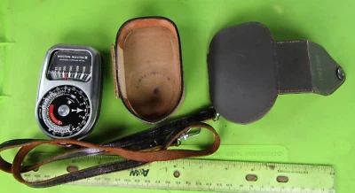 Medidor de Exposición Universal Fotografía Vintage Weston Master III Modelo 737 Cuero Foto 1 de 4
