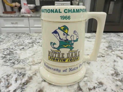 Vintage Notre Dame National Champions 1966  Stein Mug Fightin' Irish RARE Cover