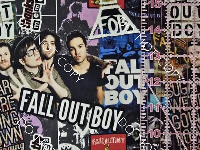 Custom 100% Cotton Woven Fabric Fall Out Boy Singer Artist by the 1/4 Yard 9x56 - Image 1 of 2