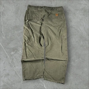 Pantalones de carpintero Carhartt para hombre 42x32 verde pato lona peto holgado B151 DOL - Imagen 1 de 7