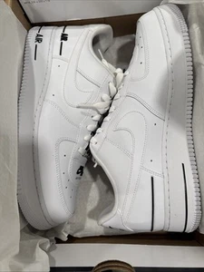 MENS NIKE AIR FORCE 1 LV8 DOUBLE AIR LOW WHITE CJ1379-100 SIZE 10.5 - Picture 1 of 9