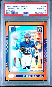 2024 Donruss Optic PSA 10 Rated Rookie Tyrone Tracy Jr. #259 Orange Prizm /249 - Bild 1 von 2