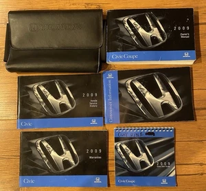 2009 Honda Civic Coupe Owners Manual Set With Case - Foto 1 di 1