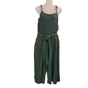 Lane Bryant ärmellos lässig gesmoktes Mieder Taille binden Overall grün Gr. 18/20 - Bild 1 von 10