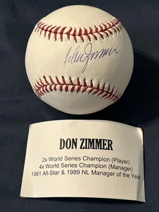 Don Zimmer *SIGNED* OML Baseball - TriStar - World Series Champ - MLB Legend - Picture 1 of 7