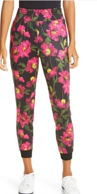 Pantalones Jogger Alice + Olivia Floral Rosa Medio Cintura Elástica Ramona Preppy Caja F Foto 1 de 4