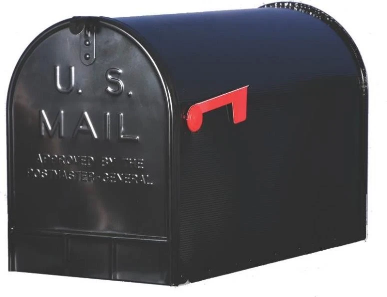 NEW SOLAR GROUP ST200B00 BLACK METAL LARGE JUMBO SIZE RURAL MAILBOX USA 7277494 - Image 1 of 1
