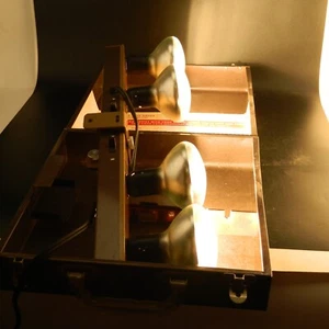 Heavy Duty Light Bar Lighting Metal Case Working 375w x 4 Bulbs w Carrying Case - Picture 1 of 8