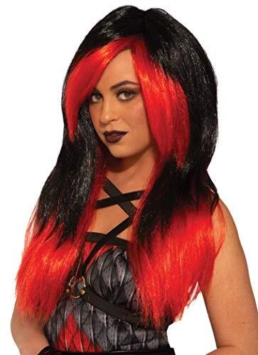 Demon Mistress Wig Demons Devils Fancy Dress Halloween Adult Costume Accessory - Image 1 of 1