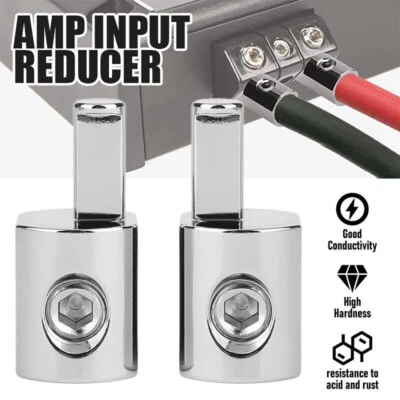 2x Car Audio AMP 1/0 Gauge To 4 Gauge Pin AWG Power Terminal Input Wire Reducer - Image 1 of 4