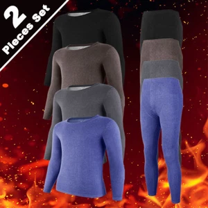 Men Thermal Underwear for Winter Warm Fleece Lined Long Johns Base Layer Set - Picture 1 of 23