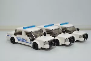 3x Custom Police Car Crown Vic White Model compatible with Real LEGO® Bricks - Picture 1 of 2