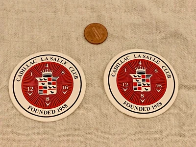 Cadillac Lasalle Club Founded 1958 Window or Bumper Sticker Emblem Pair - Image 1 of 4