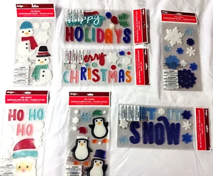11 PACKAGES OF HOLIDAY CHRISTMAS GEL CLINGS BY DESIGN GROUP ALL NEW IN PACKAGING - Picture 1 of 12