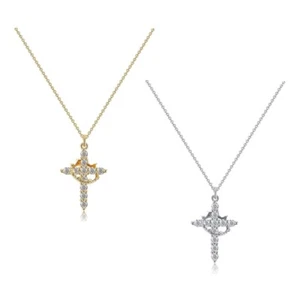 Unique Crowns and Crosses Necklace Charm Pendant for Parties and Casual Wear - Picture 1 of 10