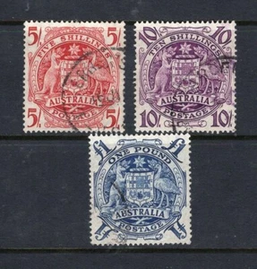 AUSTRALIA PREDECIMAL 1949/50 ARMS TRIO VERY FINE USED,.........2/31 - Picture 1 of 2