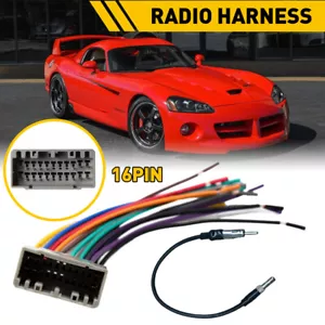 Car Stereo Radio Adapter Cable Wire Harness Antenna For Jeep Dodge Chrysler - Picture 1 of 17