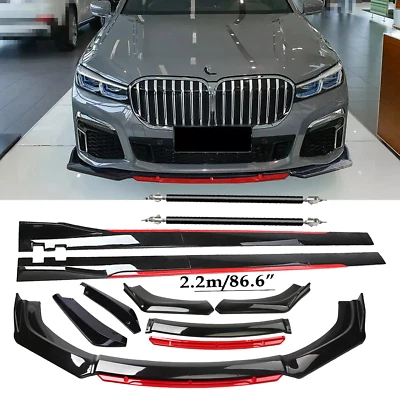 Front Bumper Lip Chin Spoiler Splitter Body Kit Glossy Black For BMW 740i 750i S - Image 1 of 4
