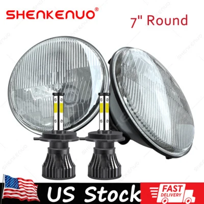 Par de faros LED redondos de 7 pulgadas para Toyota Land Cruiser FJ40 FJ60 J80 1965-1985 Foto 1 de 4