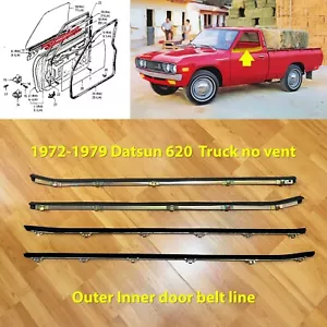 Door belt line weatherstrip rubber seal long for Datsun Truck 620 no vent window - Bild 1 von 7