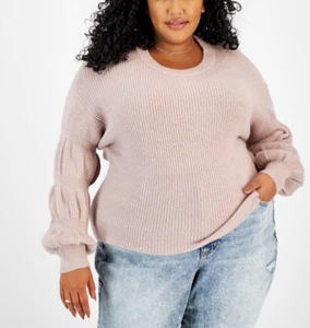 And Now This Women's Plus Size 1X Puff Sleeve Detail Sweater in Sphinx NWT - Picture 1 of 3