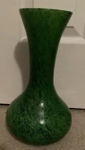 Vintage 12” Green Swirl Glass Vase Beautiful Rare - Picture 1 of 5