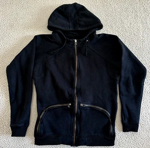 Ch. Carolina Herrera Jacket Womens Small Hoodie Black Zip Pockets Cotton - Picture 1 of 10