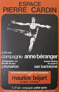 "Maurice BEJART (ESPACE PIERRE CARDIN 1973)" Affiche originale entoilée J. HUTIN - Picture 1 of 1