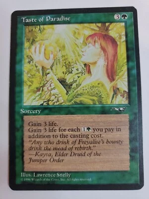 MTG Magic The Gathering Card Taste of Paradise Sorcery Green Alliances 1996 - Image 1 of 2