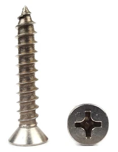 Sheet Metal Screws Stainless Steel Phillips Flat Head #8 x 1-3/4" Qty 100 - Picture 1 of 3