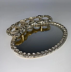 VINTAGE MATSON STYLEBUILT VANITY ORMOLU LIPSTICK PERFUME JEWELRY MIRROR TRAY A15 - Picture 1 of 13