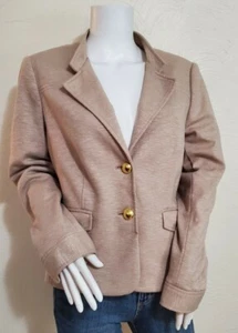 OBR Out Back Red Womens Size Large Tan Two Button Career Blazer - Foto 1 di 3