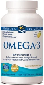 Nordic Naturals Omega-3 690mg SoftGels 120 - Salud del corazón y apoyo inmunológico - Imagen 1 de 1