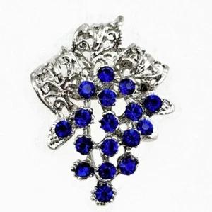 Blau Strass Traube Anstecknadel Brosche Schmuck Geschenkbox - Bild 1 von 5