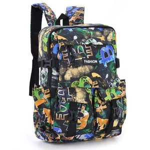 Mochila Escolar De Secundaria Colorida Con Estampado Militar Bitcoin Nueva - Imagen 1 de 1