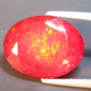 7.00Cts Firing Natural Color Play Red Opal 15.8x12.2mm Oval Ethiopia Gemstone - Picture 1 of 4