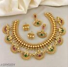 South Indian Bollywood Multicolor Gold Fn Combo Choker Necklace Jewelry Set