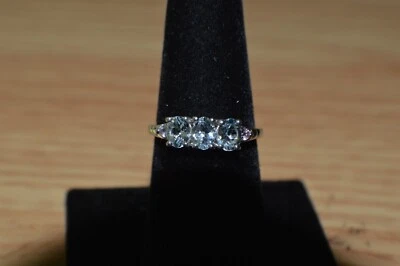 Кольцо с аквамарином/сапфиром 0,92 карата Espirito Santo из чистого серебра платины размер 7 - Изображение 1 из 4