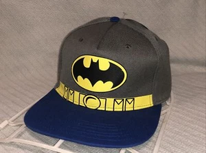Youth BATMAN Snap-Back OSFM Gray, Yellow, & Blue Flat Bill Adjustable Ball Cap - Picture 1 of 12