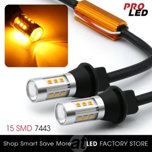 7443/7440 Error Free LED Amber Yellow Turn Signal Blinker Lights Bulb - Bild 1 von 8