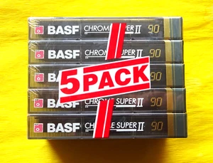 5x BASF Chrome Super II 90 Cassette Tapes 1991-1993 + OVP + SEALED + Im Pack + - Picture 1 of 3