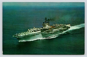 USS Kitty Hawk (CVA-63) Navy Aircraft Carrier Action Vintage UNP Postcard - Picture 1 of 2