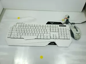 Gaming Keyboard & Mouse Magic Eagle Havit Rainbow Backlit Model HV-KB558CM White - Picture 1 of 8