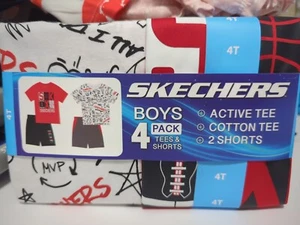 Skecher's Boy's 4-Pack Cotton Tees & Active Shorts Playwear Sets-NWT-Size 4T - Picture 1 of 4