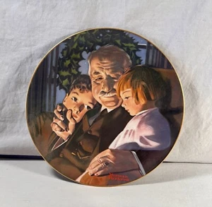 🚨PLATO VINTAGE 1980 Norman Rockwell "La alegría de la Navidad" Brittany Woods- LE🚨 - Imagen 1 de 4