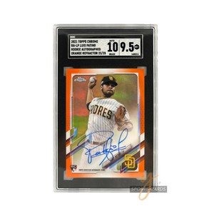 Luis Patino ROOKIE Orange Refractor Auto 25 2021 Topps Chrome RA-LP SGC 9.5 MINT