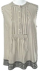 J CREW Sz 6  Polka Dot Pintuck Bib Sleeveless Top Blouse - Picture 1 of 12