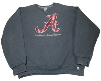 Russell Athletics Sweatshirt Adult Large Alabama Crimson Tide 2011 Champion Gray - Image 1 of 4