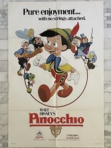 Disney’s PINOCCHIO Vintage Classic Original Single Sheet Movie Poster 27 X 41 - Picture 1 of 10